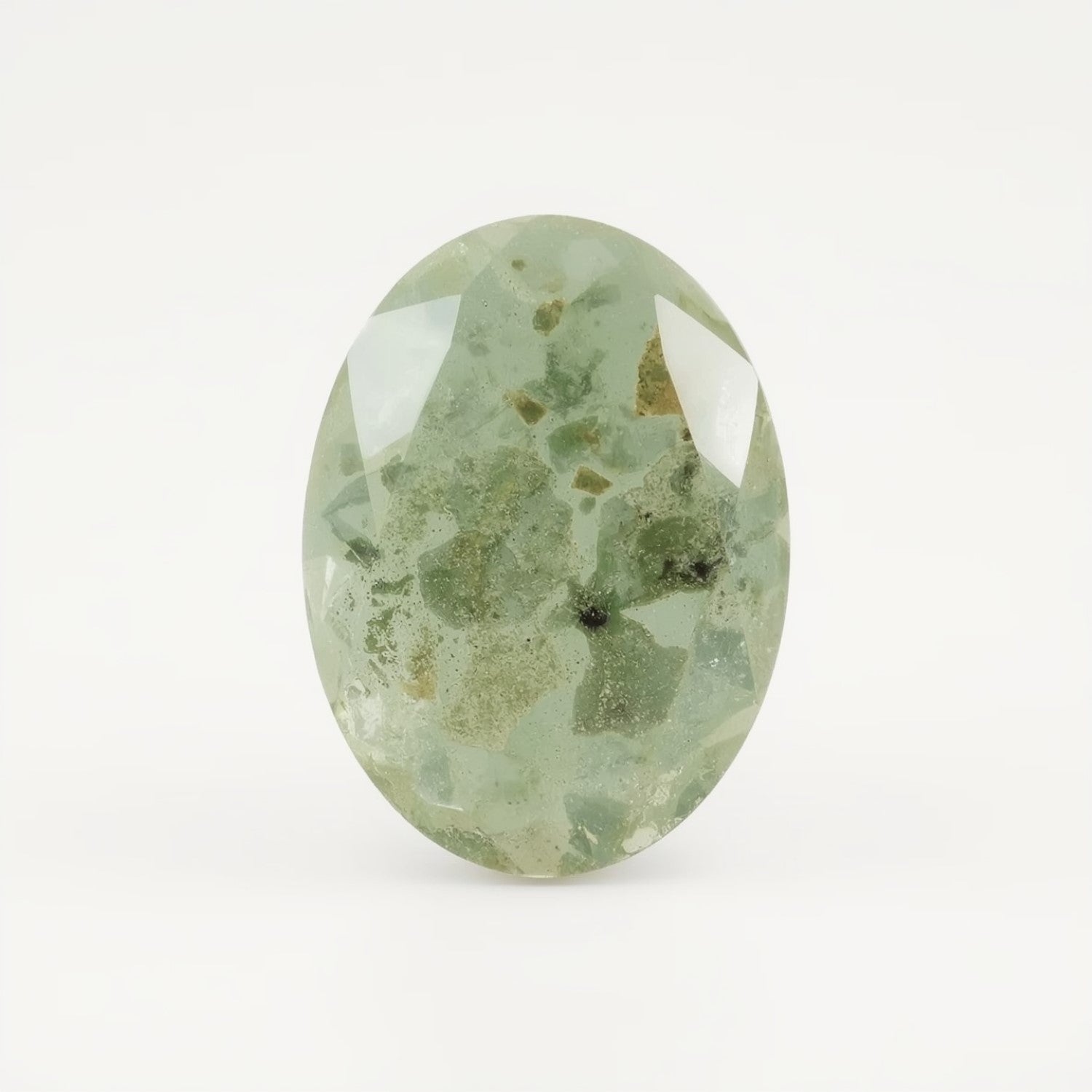 Moss Agate 1PC Chunky 13x18 MM Oval Faceted Green Fine Semi Precious Loose Gemstone