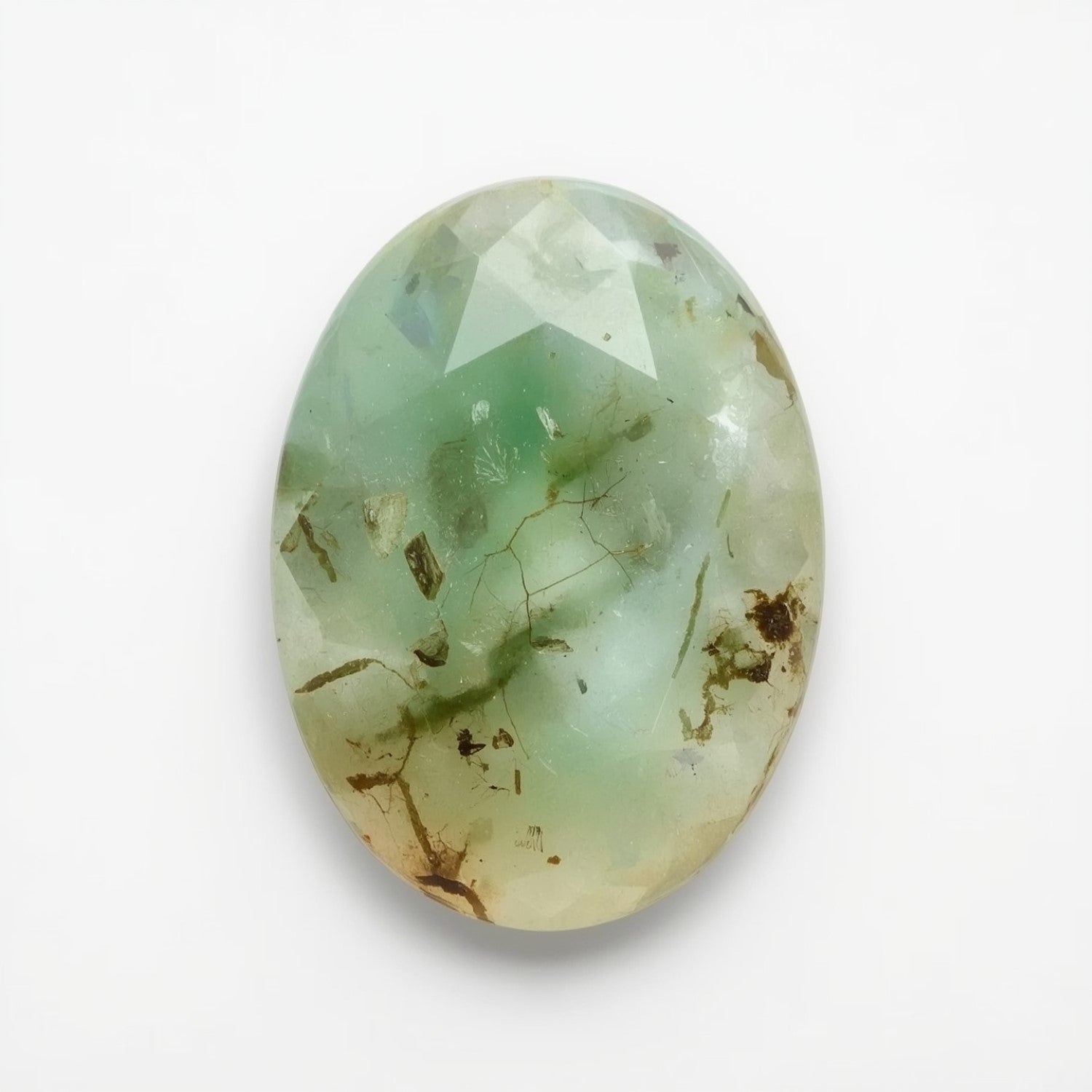Moss Agate 1PC Chunky 15x20 MM Oval Faceted Green High-Quality Semi Precious Loose Gemstones Hoofdafbeelding