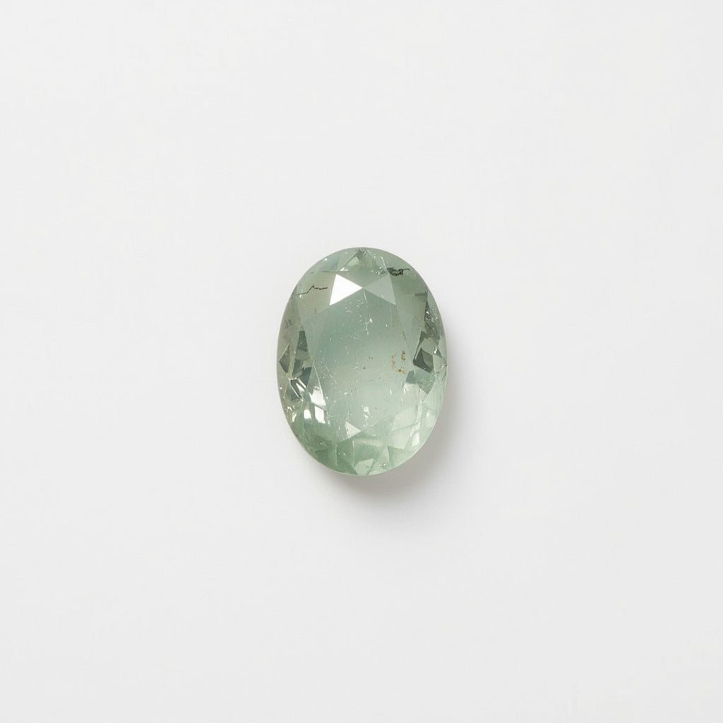 Moss Agate 1PC Tiny 4x6 MM Oval Faceted Green Natural Semi Precious Loose Gemstone