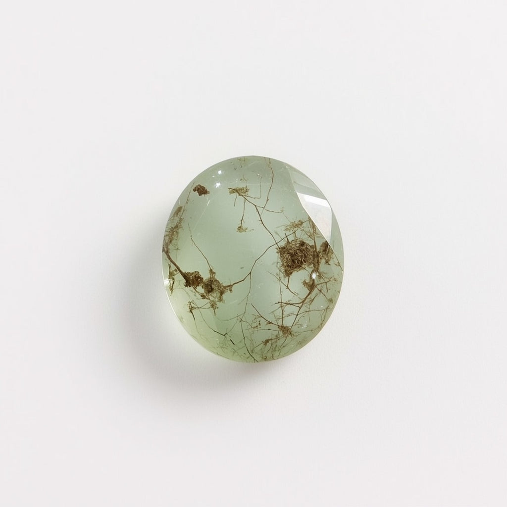 Moss Agate 1PC Tiny 4x6 MM Oval Faceted Green Natural Semi Precious Loose Gemstone