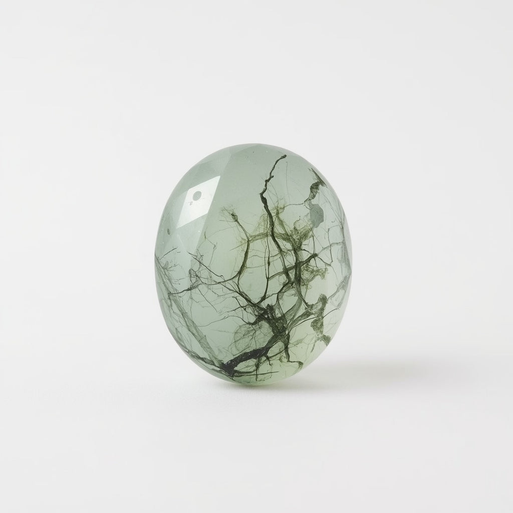 Moss Agate 1PC Small 7x9 MM Oval Faceted Green Fiery Semi Precious Loose Gemstone