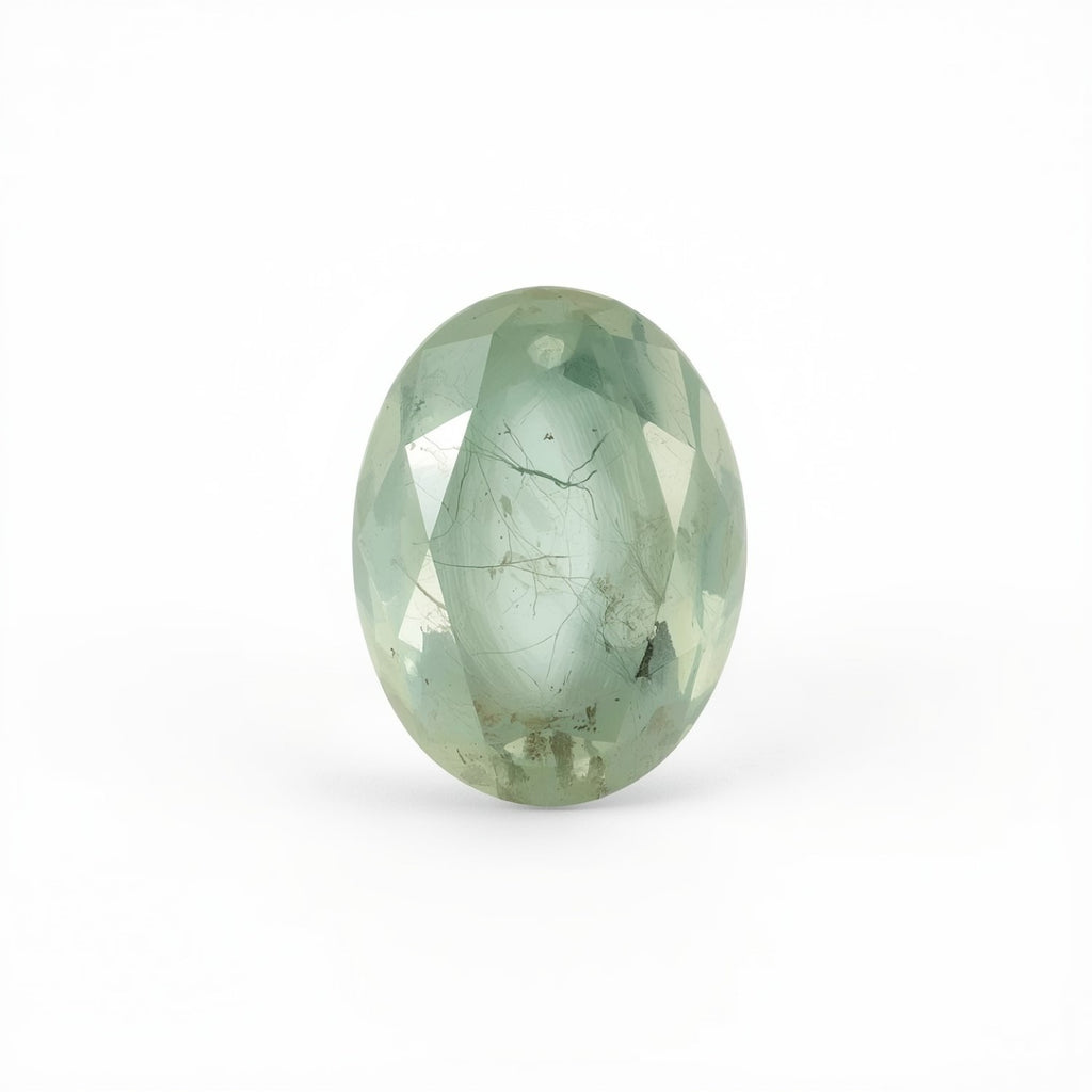 Moss Agate 1PC Medium 8x10 MM Oval Faceted Green Sparkling Semi Precious Gems