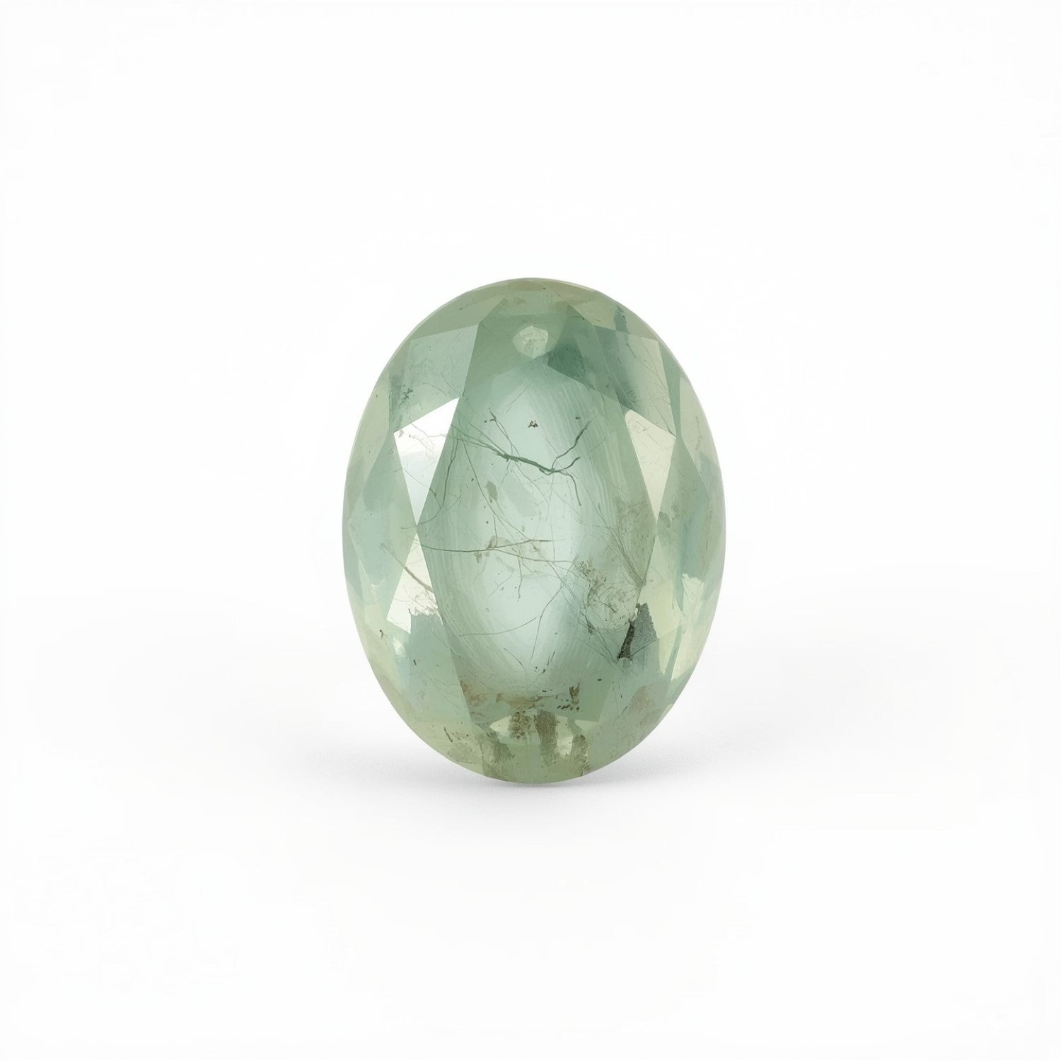 Moss Agate 1PC Medium 8x10 MM Oval Faceted Green Sparkling Semi Precious Gems