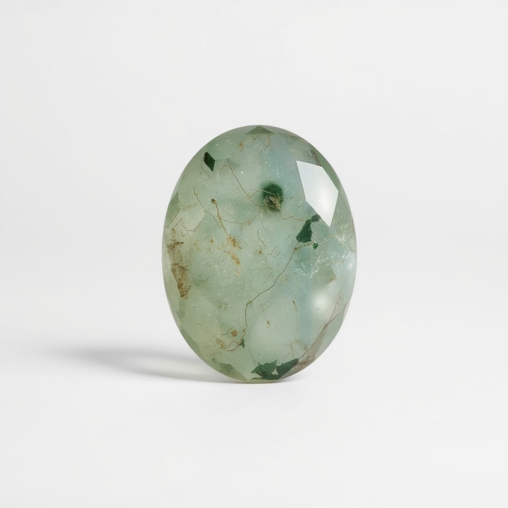 Moss Agate 1PC Large 9x11 MM Oval Faceted Green Polished Semi Precious Loose Gems