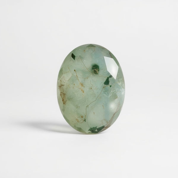 Moss Agate 1PC Large 9x11 MM Oval Faceted Green Polished Semi Precious Loose Gems
