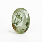 Moss Agate 1PC Large 9x11 MM Oval Faceted Green Polished Semi Precious Loose Gems