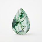 Moss Agate 1PC Large 10x12 MM Pear Faceted Green Brilliant Semi Precious Loose Gems