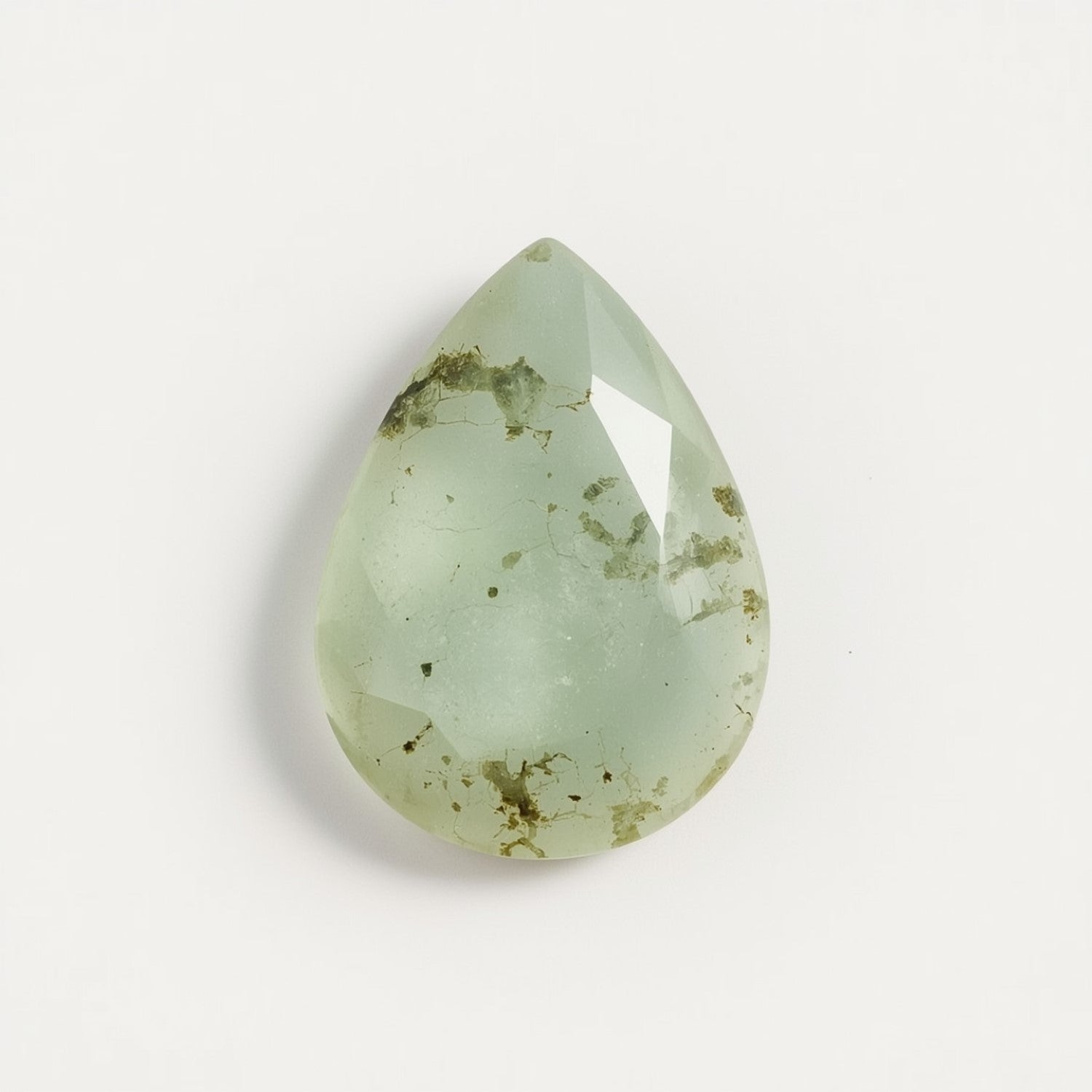 Moss Agate 1PC Large 10x14 MM Pear Faceted Green Sparkling Semi Precious Loose Gemstone Hoofdafbeelding