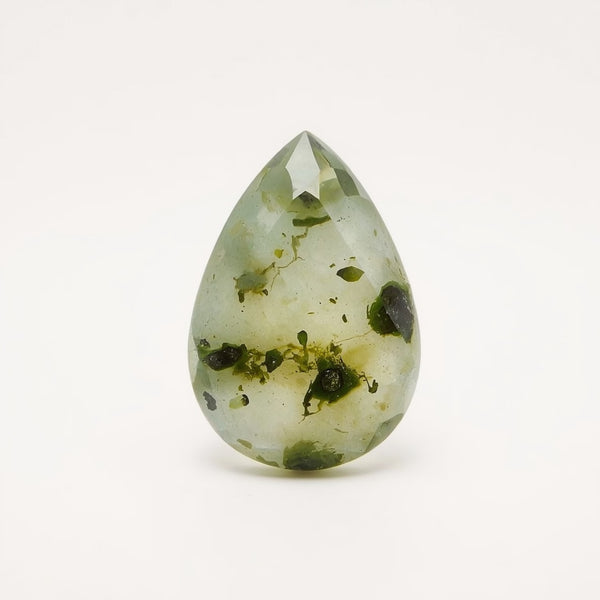 Moss Agate 1PC Chunky 12x16 MM Pear Faceted Green Polished Semi Precious Loose Gemstones