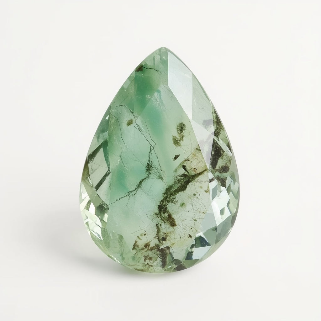 Moss Agate 1PC Chunky 13x18 MM Pear Faceted Green Splendid Semi Precious Gems