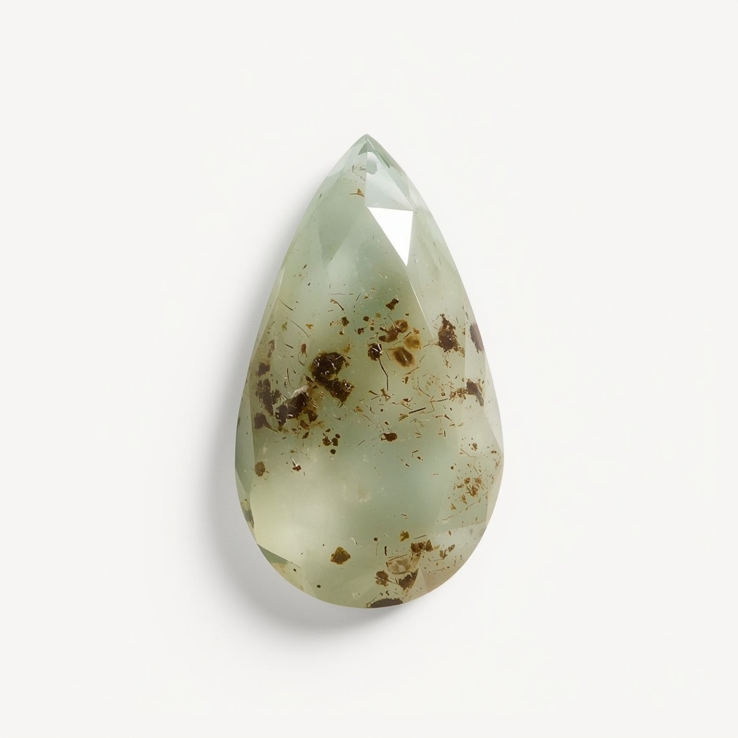 Moss Agate 1PC Chunky 13x18 MM Pear Faceted Green Splendid Semi Precious Gems