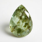 Moss Agate 1PC Chunky 15x20 MM Pear Faceted Green Luster Semi Precious Loose Gems