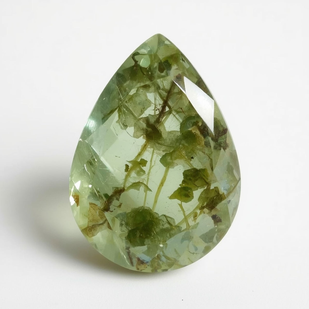 Moss Agate 1PC Chunky 15x20 MM Pear Faceted Green Luster Semi Precious Loose Gems