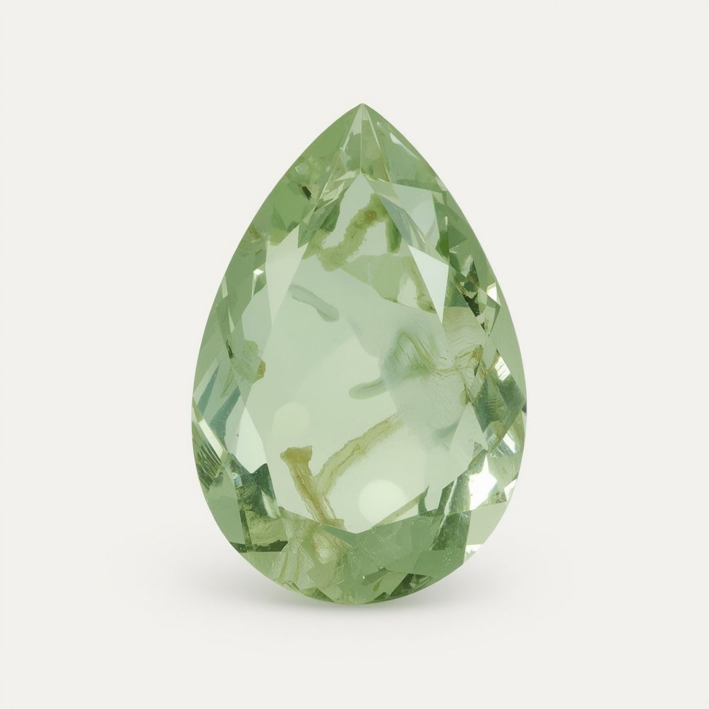 Moss Agate 1PC Chunky 15x20 MM Pear Faceted Green Luster Semi Precious Loose Gems