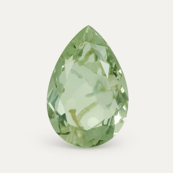Moss Agate 1PC Chunky 15x20 MM Pear Faceted Green Luster Semi Precious Loose Gems