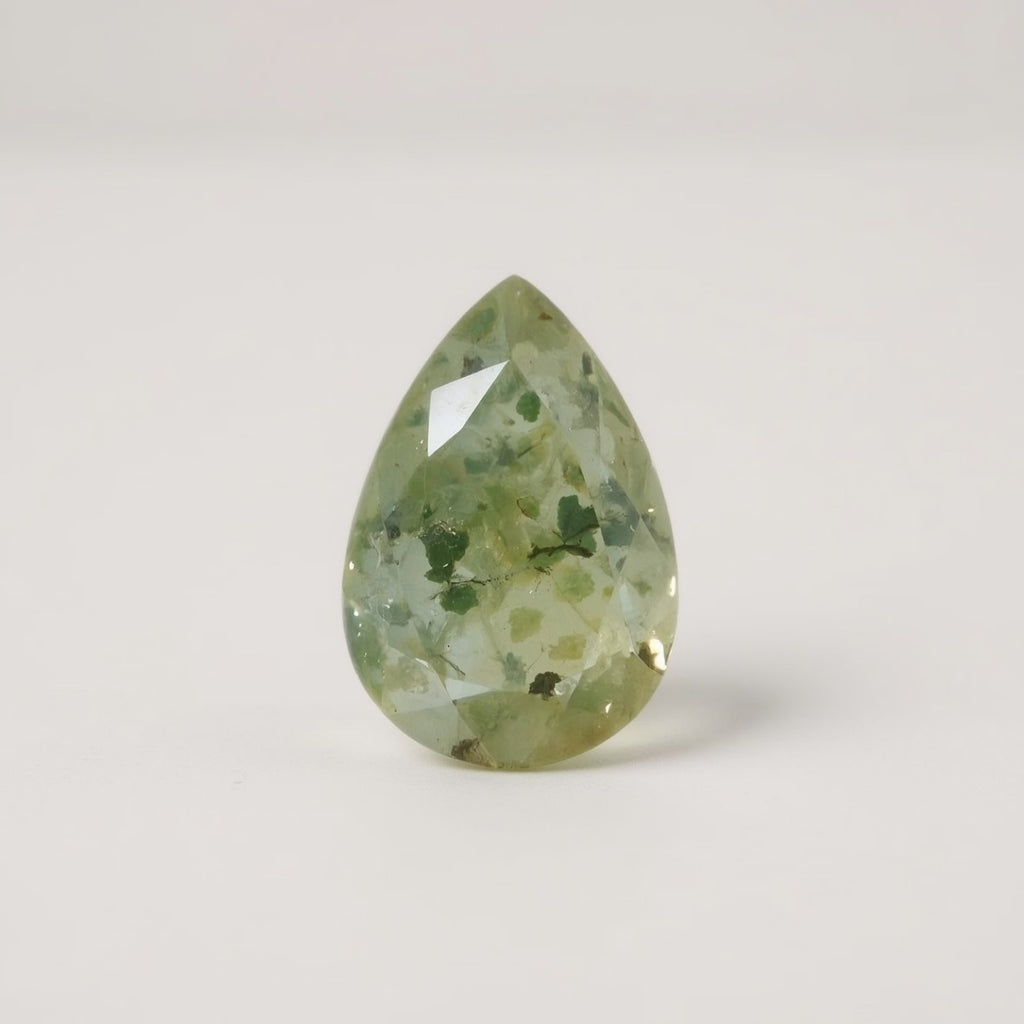 Moss Agate 1PC Tiny 3x5 MM Pear Faceted Green Luster Semi Precious Loose Gemstones