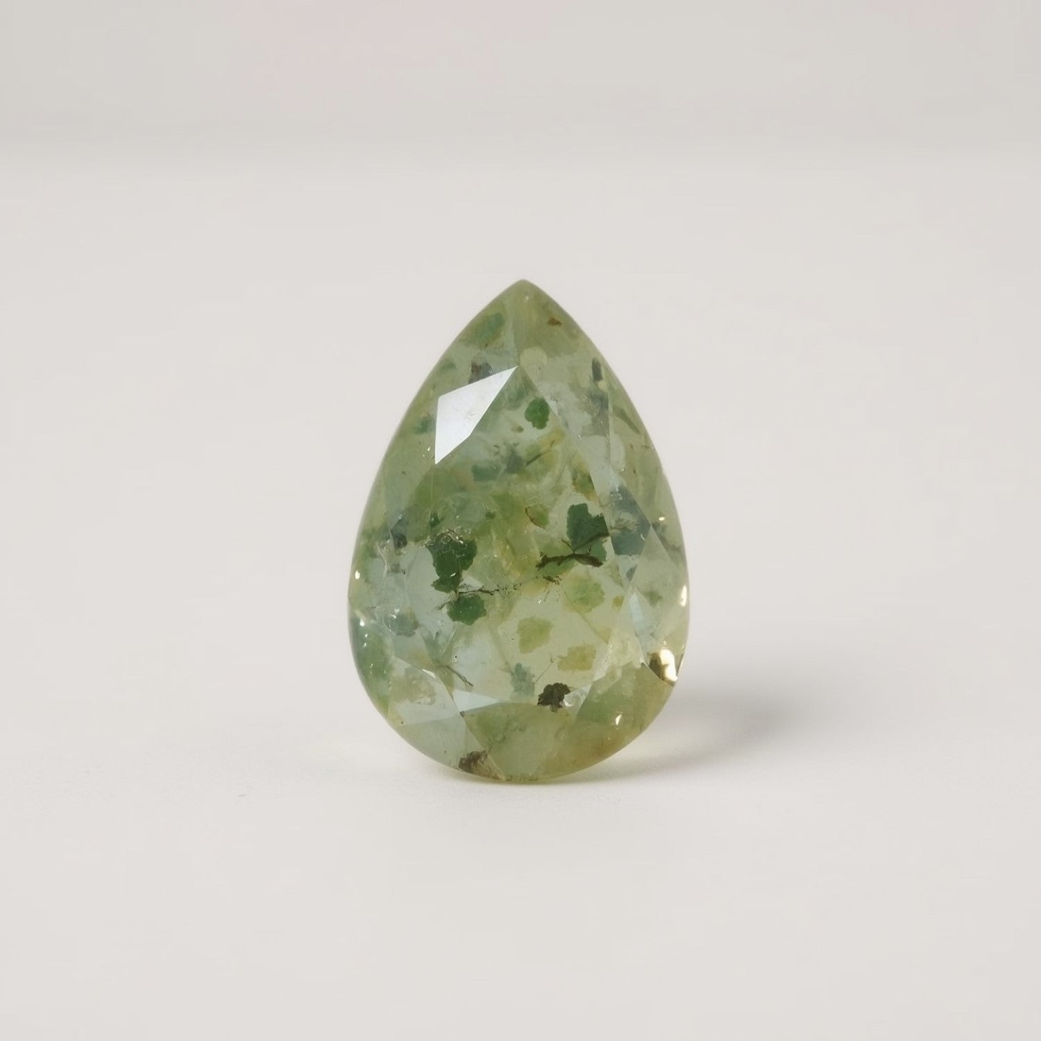 Moss Agate 1PC Tiny 3x5 MM Pear Faceted Green Luster Semi Precious Loose Gemstones