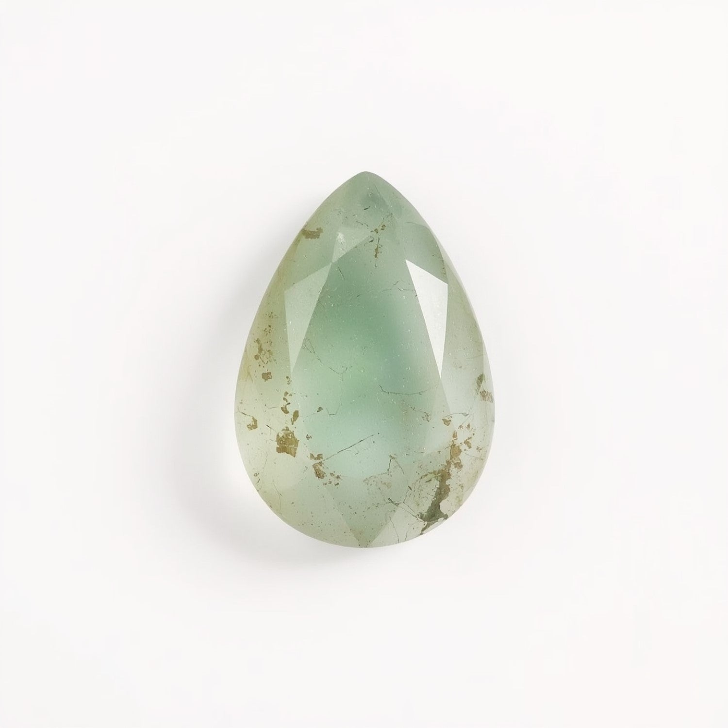 Moss Agate 1PC Tiny 4x6 MM Pear Faceted Green Lustrous Semi Precious Gems メイン画像
