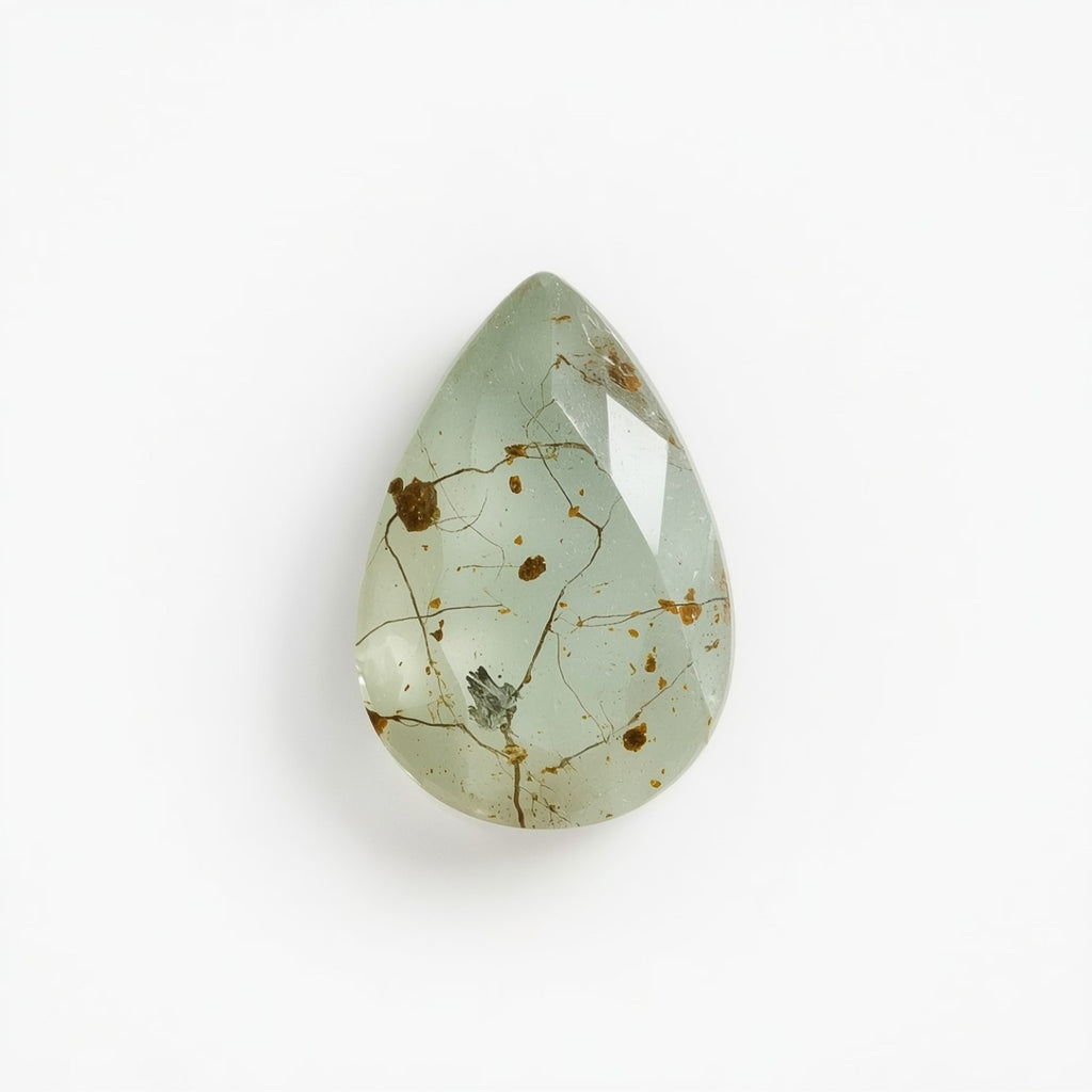 Moss Agate 1PC Tiny 4x6 MM Pear Faceted Green Lustrous Semi Precious Gems