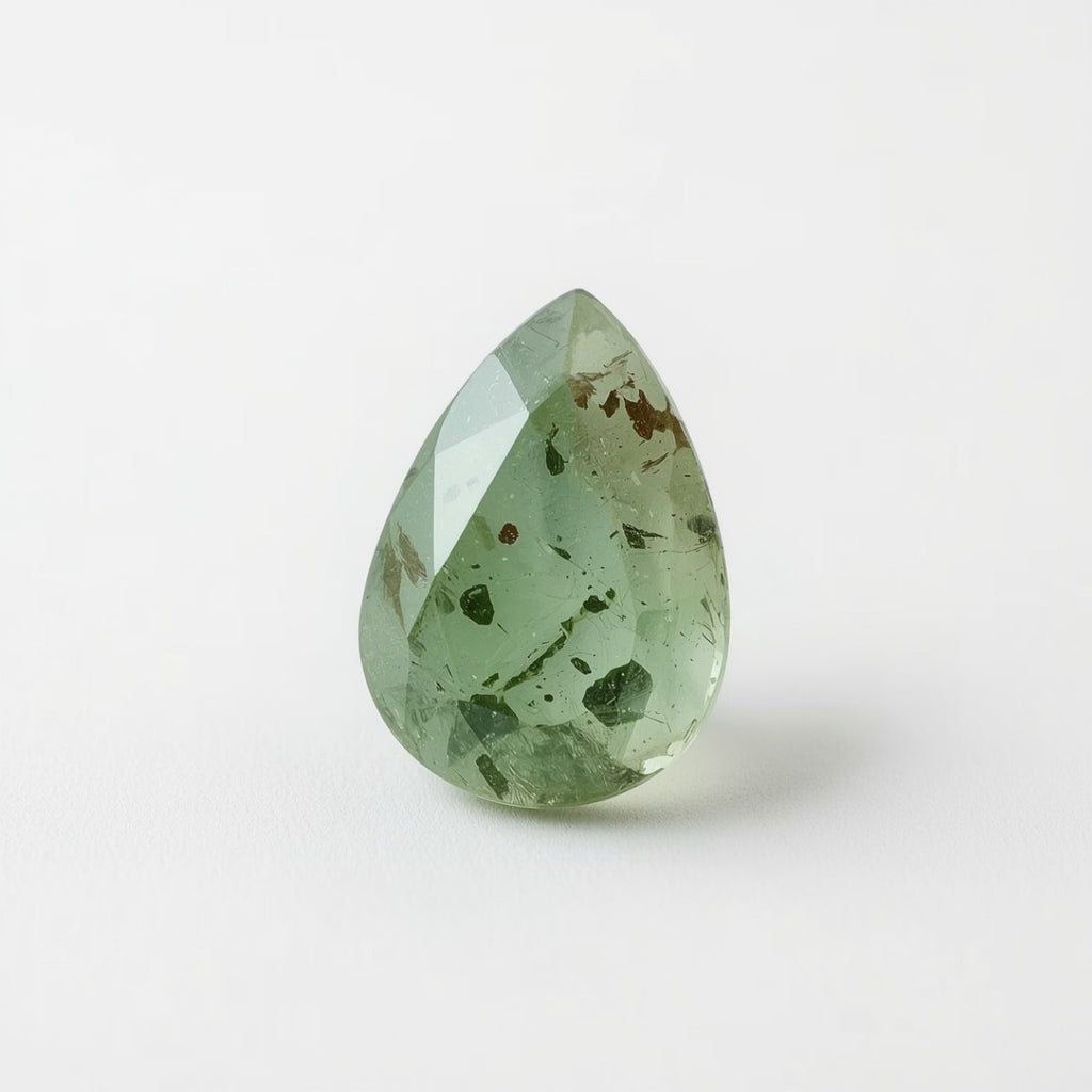 Moss Agate 1PC Small 6x8 MM Pear Faceted Green Fine Semi Precious Loose Gemstone