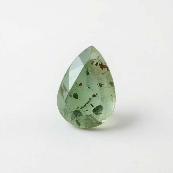 Moss Agate 1PC Small 6x8 MM Pear Faceted Green Fine Semi Precious Loose Gemstone