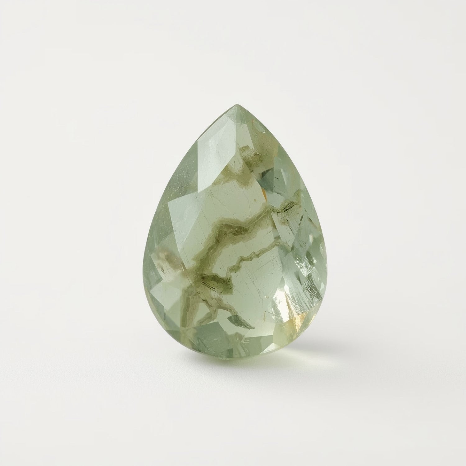 Moss Agate 1PC Small 7x9 MM Pear Faceted Green Natural Semi Precious Gems Imagen principal del producto