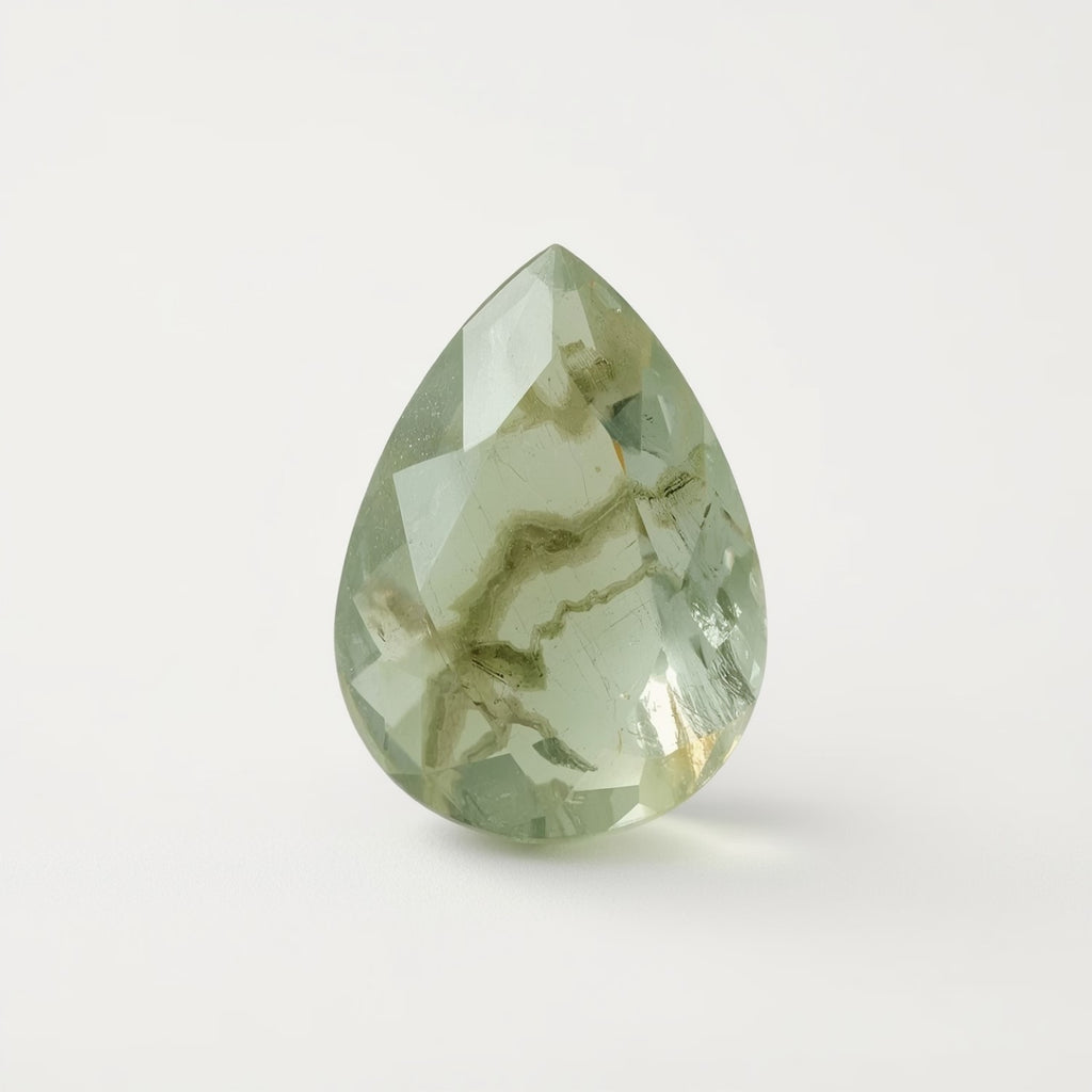 Moss Agate 1PC Small 7x9 MM Pear Faceted Green Natural Semi Precious Gems