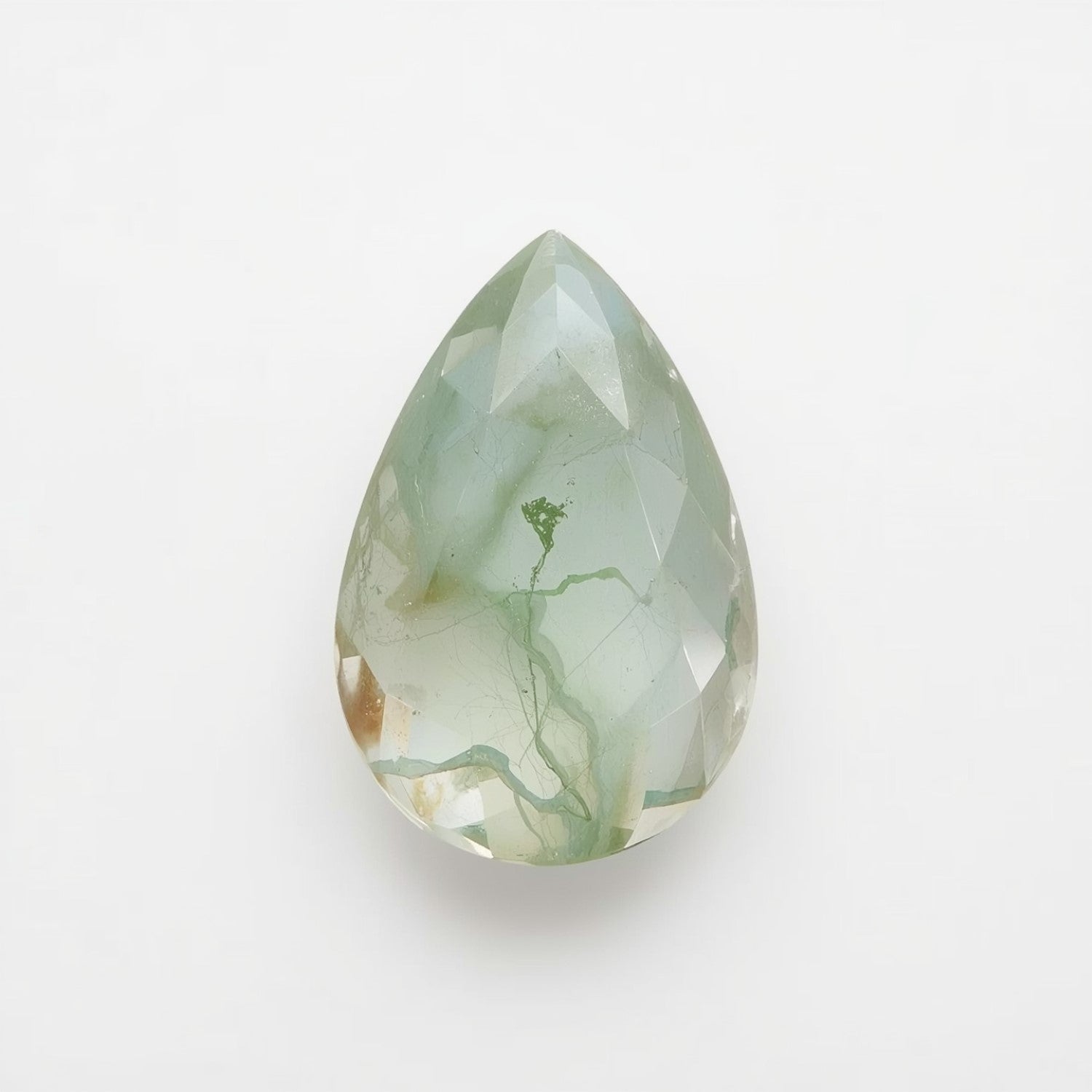 Moss Agate 1PC Medium 8x10 MM Pear Faceted Green Superior Semi Precious Loose Gemstone Второстепенное изображение товара