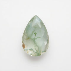 Moss Agate 1PC Medium 8x10 MM Pear Faceted Green Superior Semi Precious Loose Gemstone