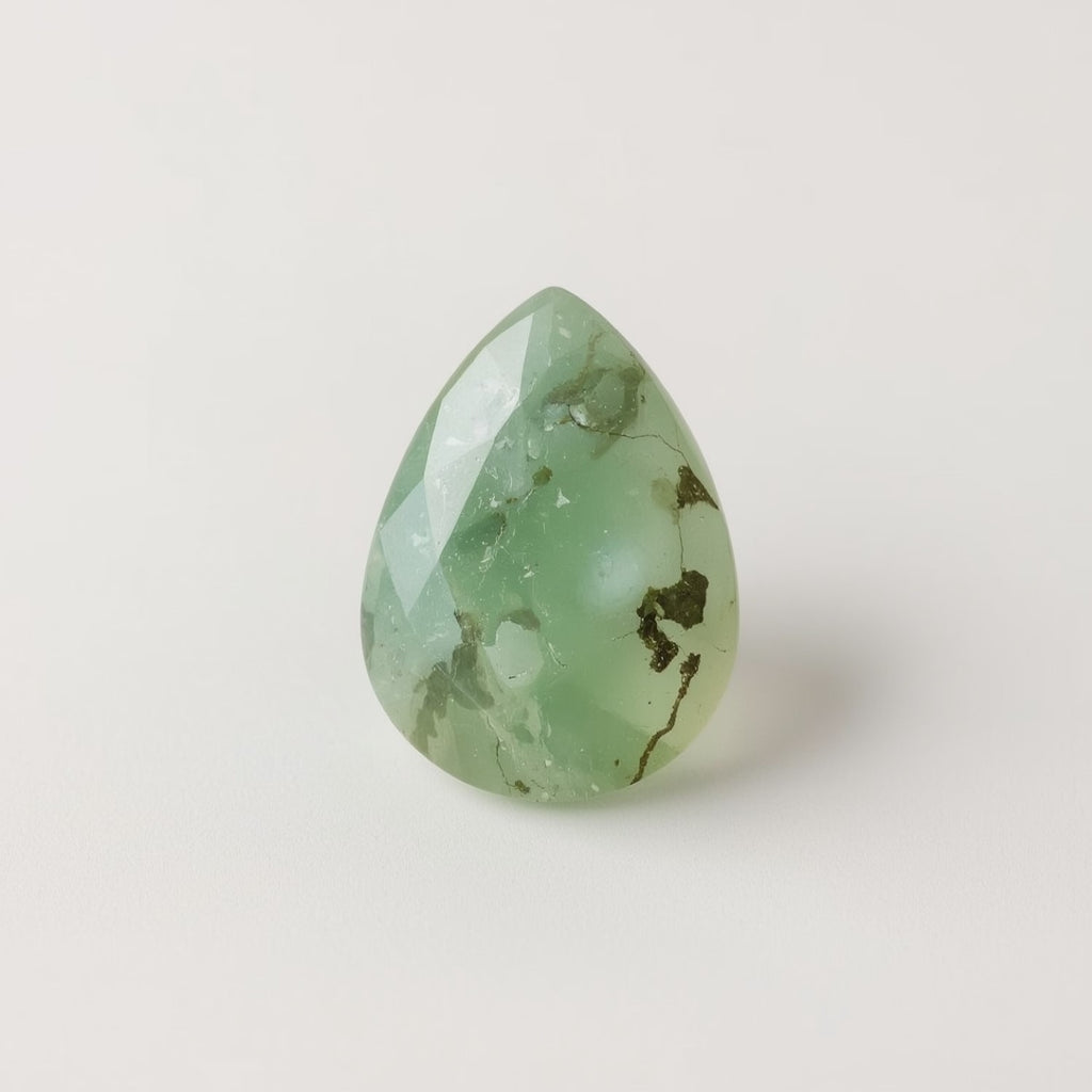 Moss Agate 1PC Large 9x11 MM Pear Faceted Green Pure Semi Precious Loose Gemstones