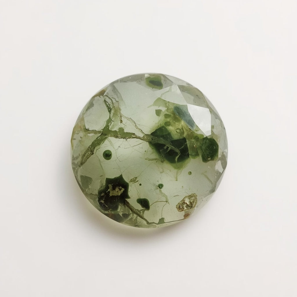 Moss Agate 1PC Large 11x11 MM Round Faceted Green Fine Semi Precious Loose Gemstone