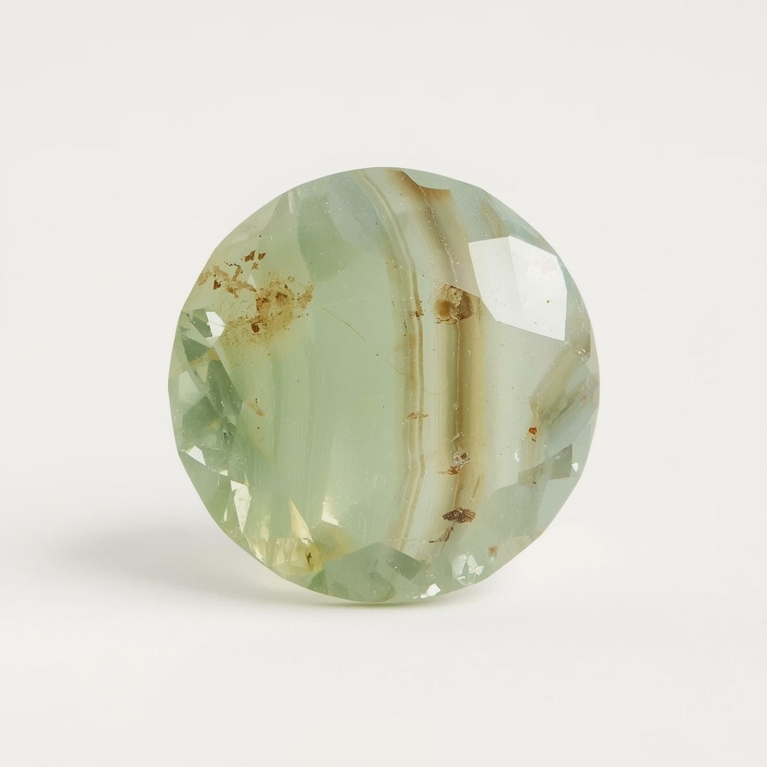 Moss Agate 1PC Chunky 14x14 MM Round Faceted Green Genuine Semi Precious Loose Gems Main image