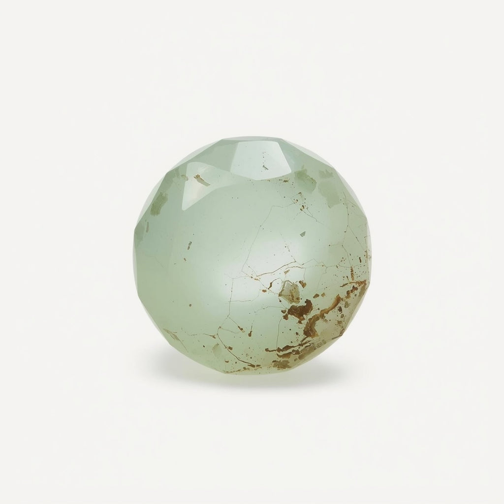 Moss Agate 1PC Tiny 5x5 MM Round Faceted Green Sparkling Semi Precious Gems