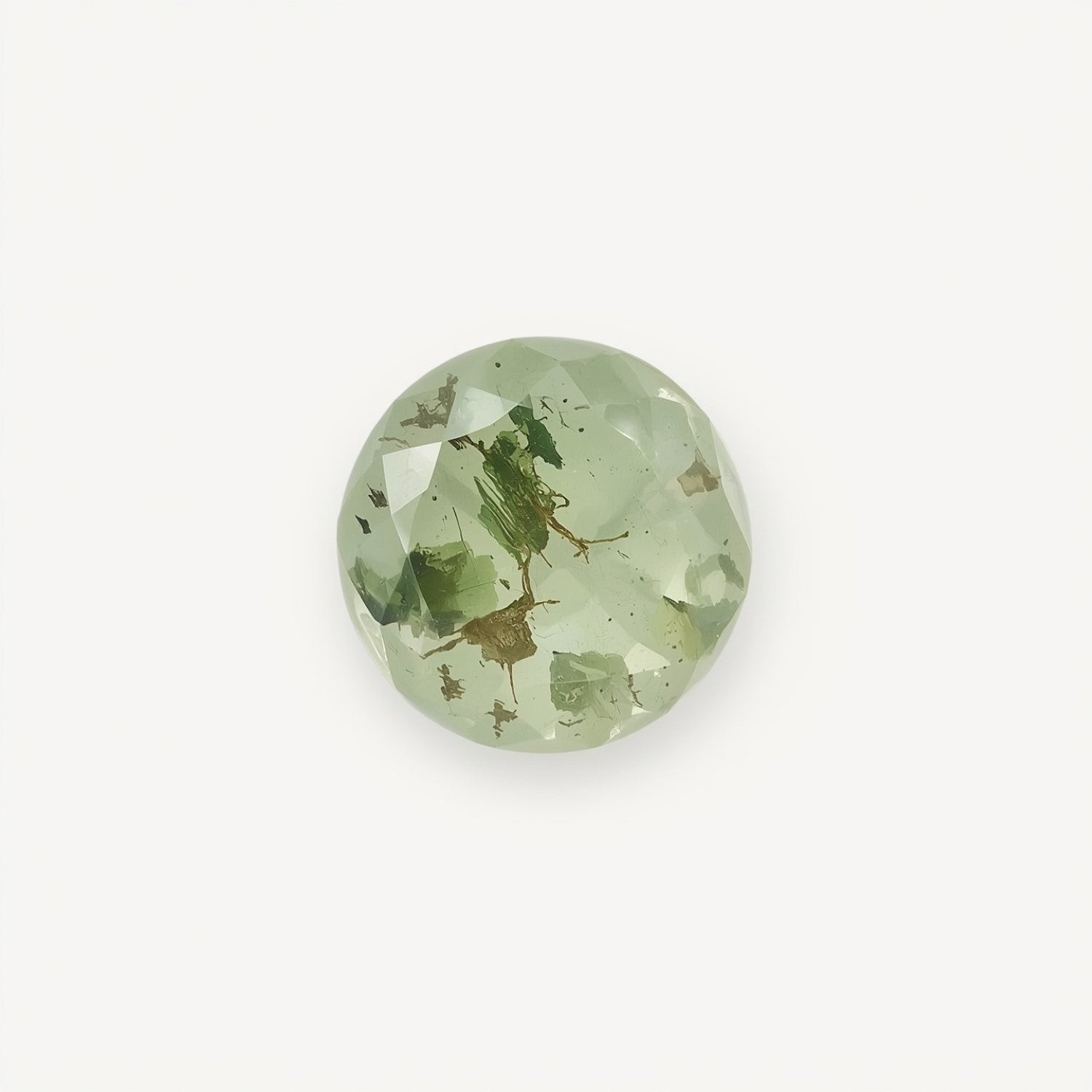 Moss Agate 1PC Tiny 6x6 MM Round Faceted Green Polished Semi Precious Loose Gems Hoofdafbeelding