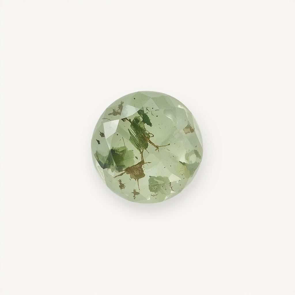 Moss Agate 1PC Tiny 6x6 MM Round Faceted Green Polished Semi Precious Loose Gems