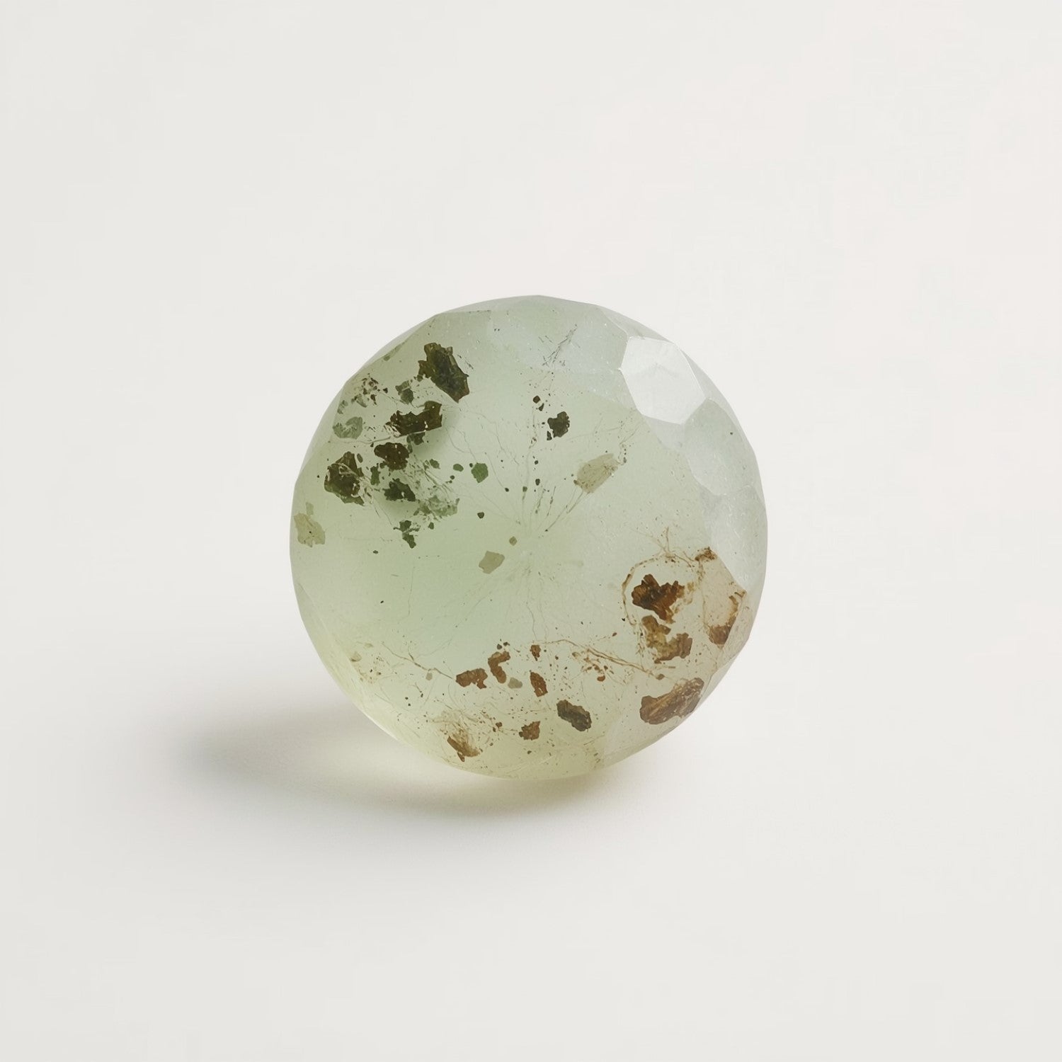 Moss Agate 1PC Small 7x7 MM Round Faceted Green Splendid Semi Precious Loose Gemstone