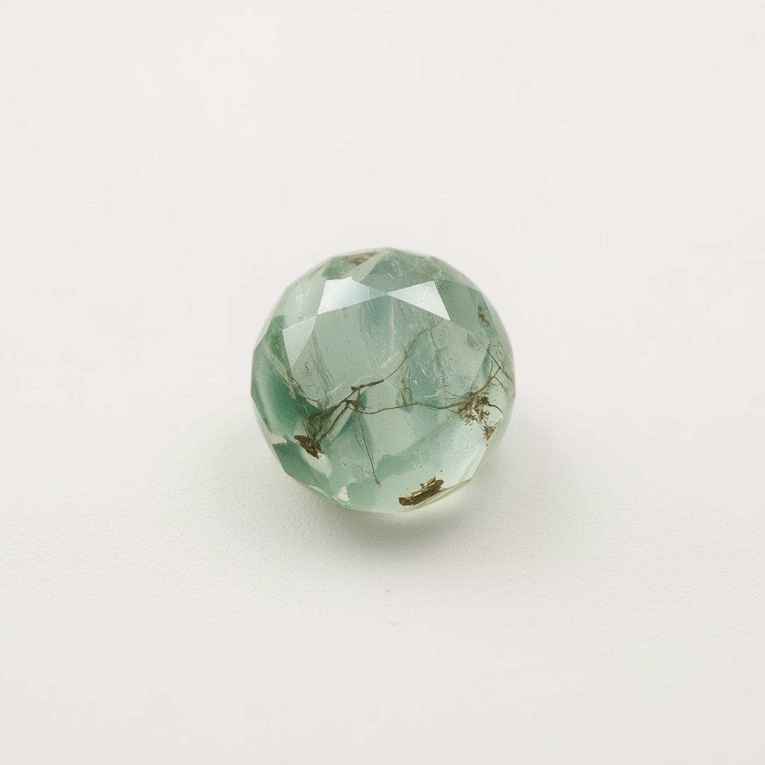 Moss Agate 1PC Medium 9x9 MM Round Faceted Green Lustrous Semi Precious Gems Secondary image