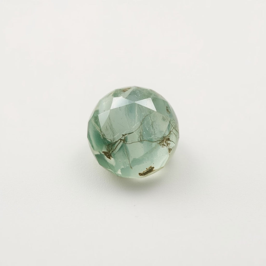 Moss Agate 1PC Medium 9x9 MM Round Faceted Green Lustrous Semi Precious Gems