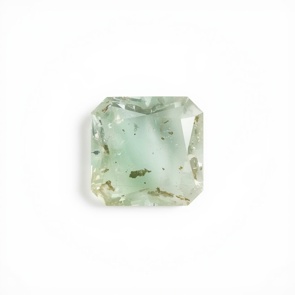 Moss Agate 1PC Large 10x10 MM Square Faceted Green Shine Semi Precious Loose Gems