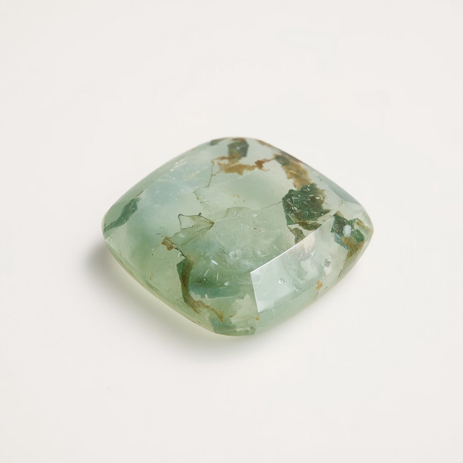 Moss Agate 1PC Large 10x10 MM Square Faceted Green Shine Semi Precious Loose Gems