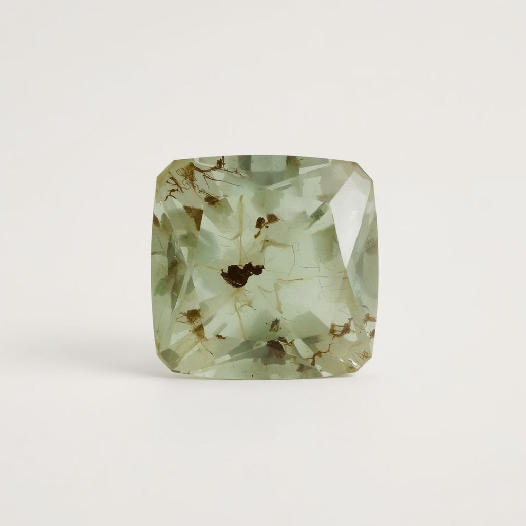 Moss Agate 1PC Large 11x11 MM Square Faceted Green Fine Semi Precious Loose Gemstone