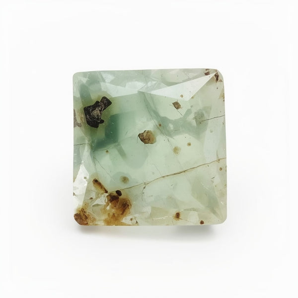 Moss Agate 1PC Chunky 13x13 MM Square Faceted Green Natural Semi Precious Gems