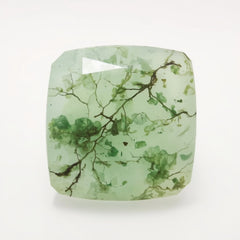 Moss Agate 1PC Chunky 14x14 MM Square Faceted Green Genuine Semi Precious Loose Gems