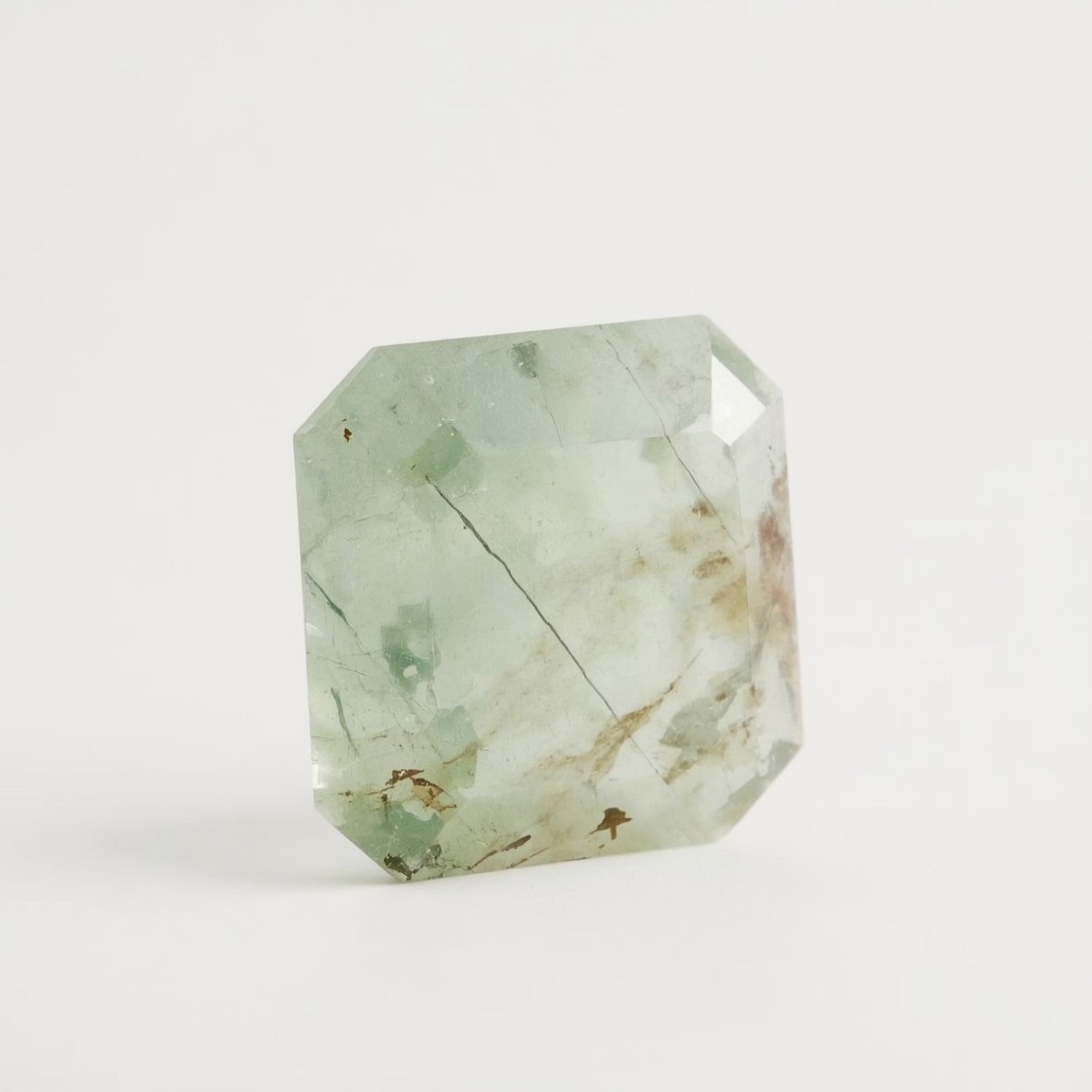 Moss Agate 1PC Chunky 14x14 MM Square Faceted Green Genuine Semi Precious Loose Gems Secundaire afbeelding