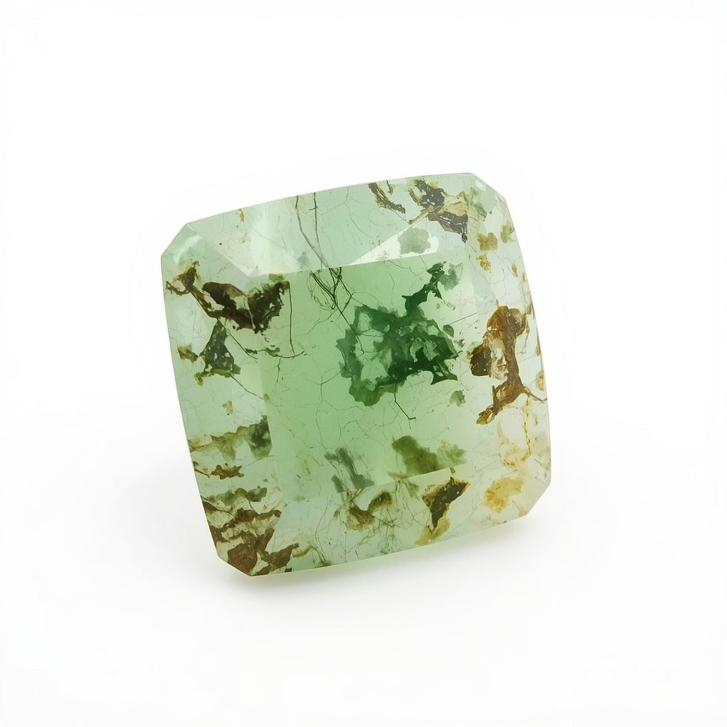 Moss Agate 1PC Chunky 15x15 MM Square Faceted Green Superior Semi Precious Loose Gemstone