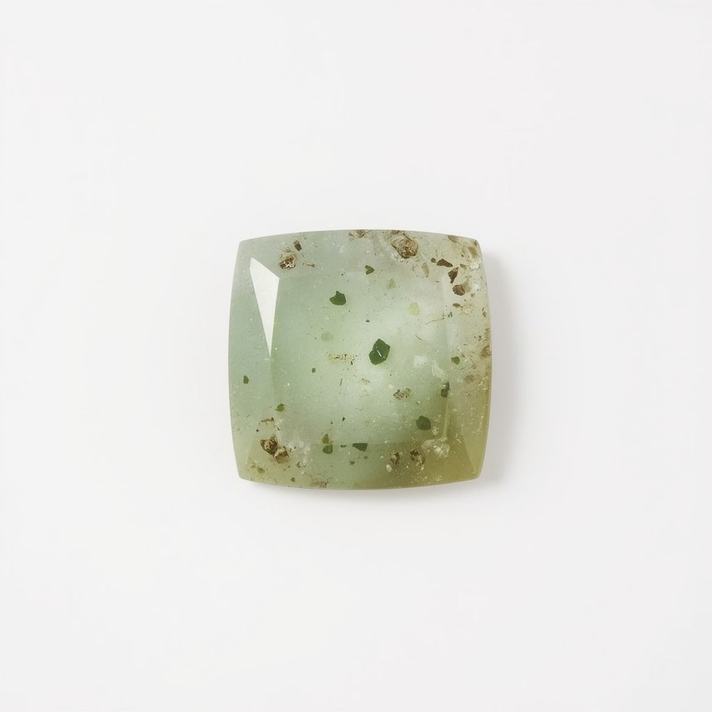Moss Agate 1PC Tiny 5x5 MM Square Faceted Green Sparkling Semi Precious Gems