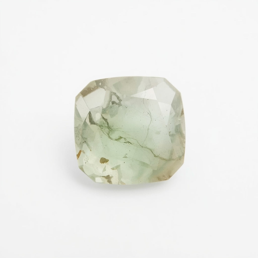 Moss Agate 1PC Tiny 6x6 MM Square Faceted Green Polished Semi Precious Loose Gems