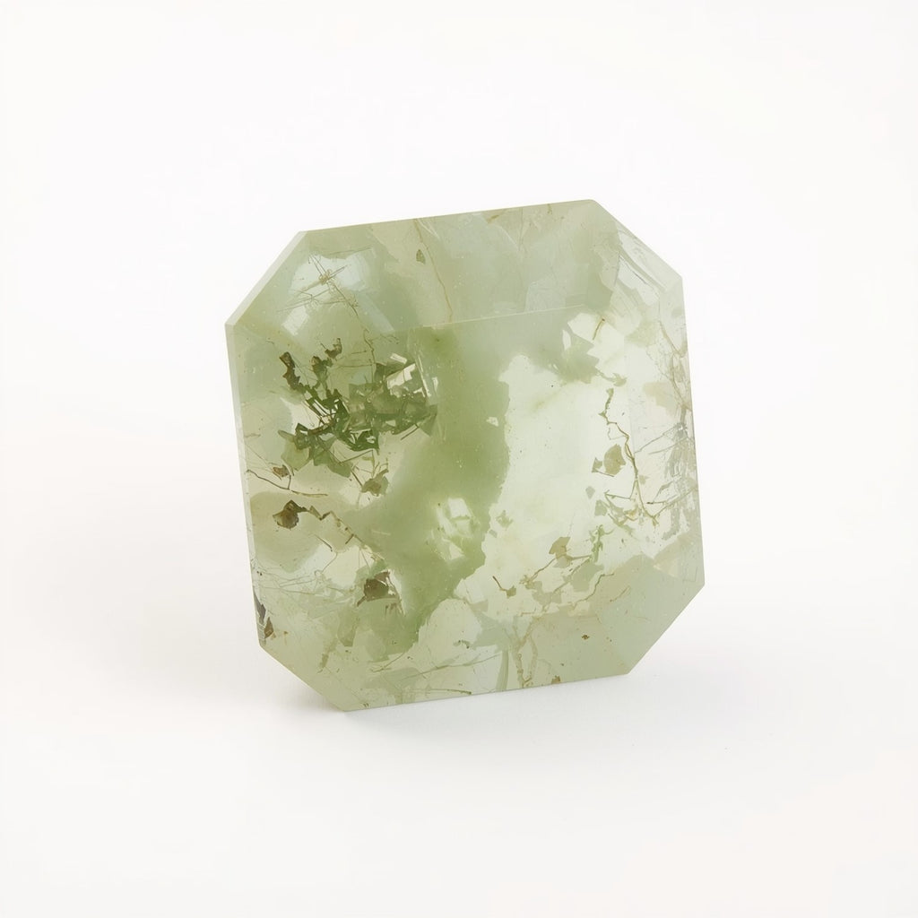 Moss Agate 1PC Small 7x7 MM Square Faceted Green Splendid Semi Precious Loose Gemstone