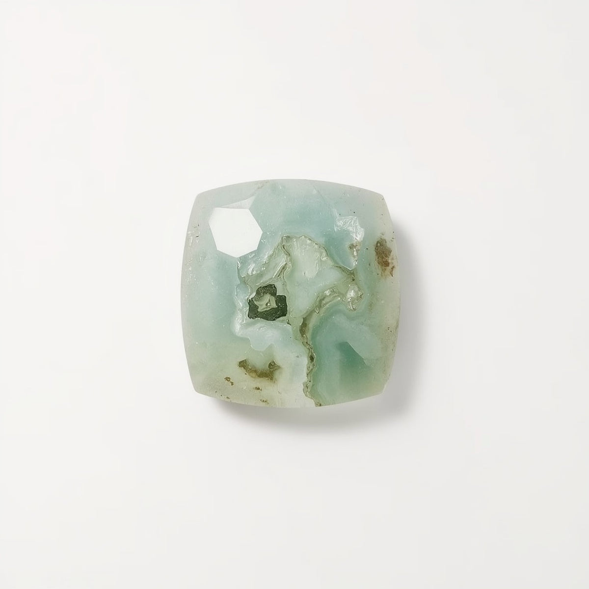 Moss Agate 1PC Small 8x8 MM Square Faceted Green Luster Semi Precious Loose Gemstones