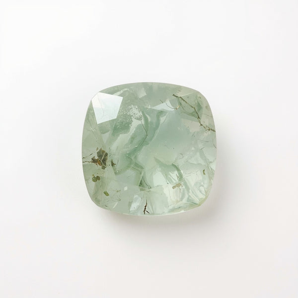 Moss Agate 1PC Medium 9x9 MM Square Faceted Green Lustrous Semi Precious Gems